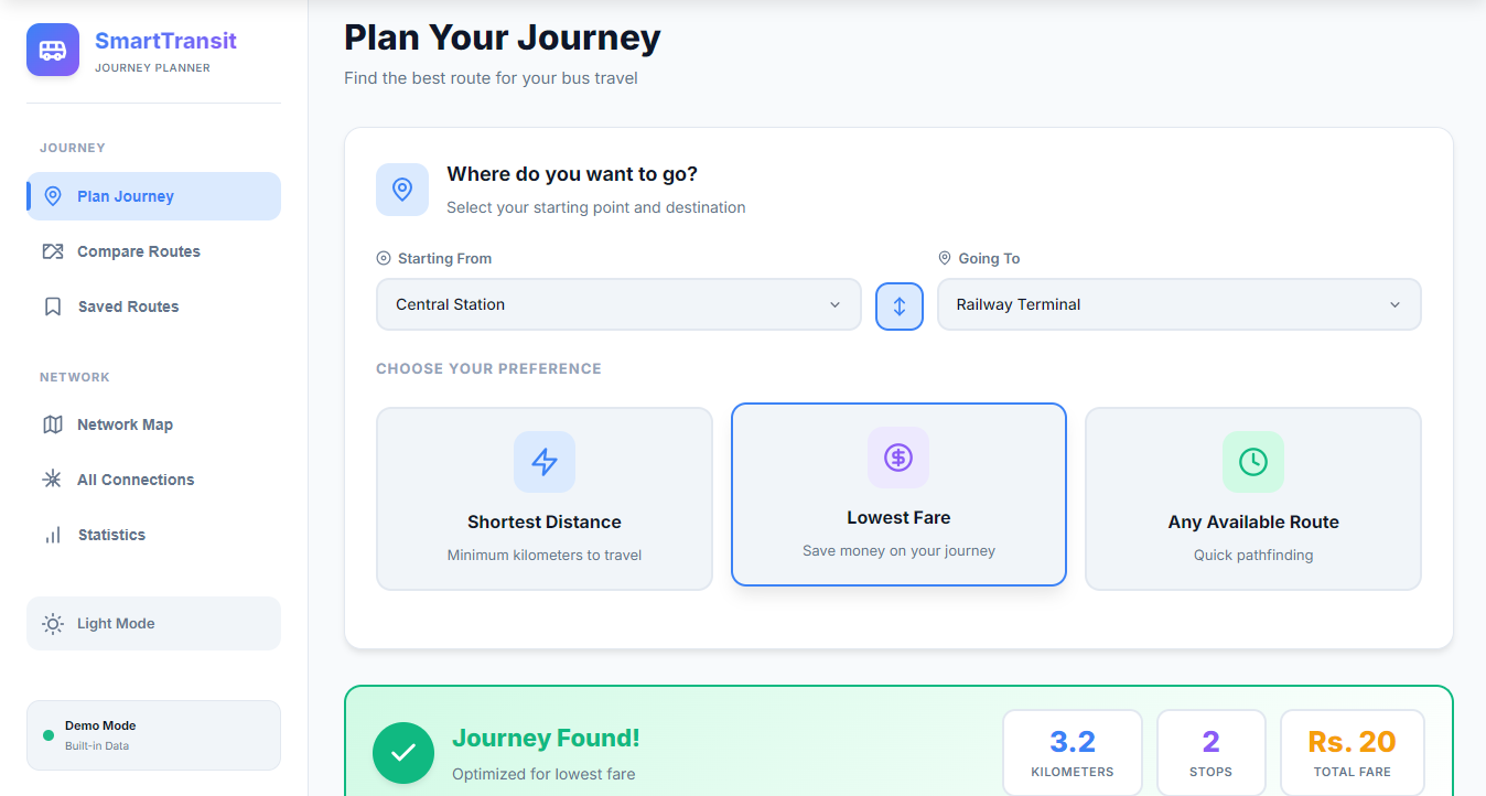 SmartTransit Bus Journey Planner