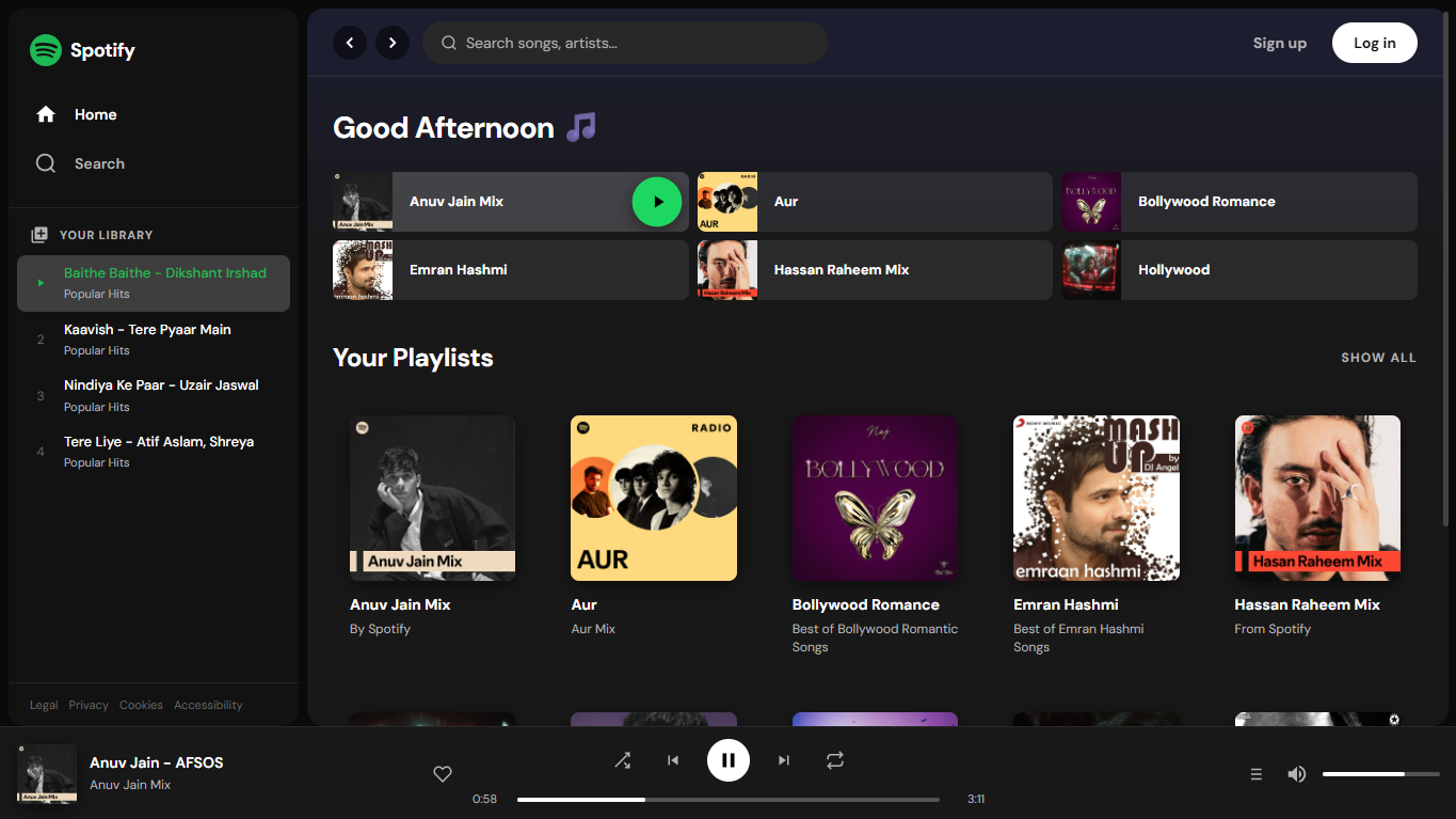 Spotify Web Player Clone